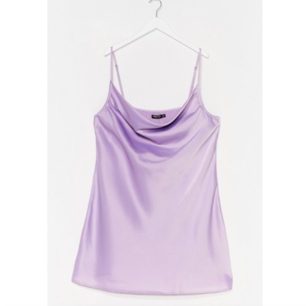 NWT Satin Cowl Mini Dress - Picture 1 of 3